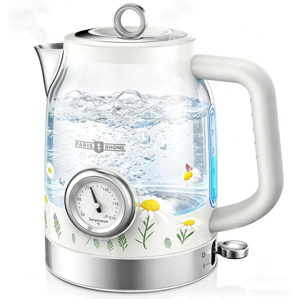 1.7L Stainless Steel Electric Kettle with Thermometer, Fast Boil, LED Indicator, Auto-Off & Boil Dry Protection
1.7L Stainless Steel Electric Kettle with Thermometer, Fast Boil, LED Indicator, Auto-Off & Boil Dry Protection