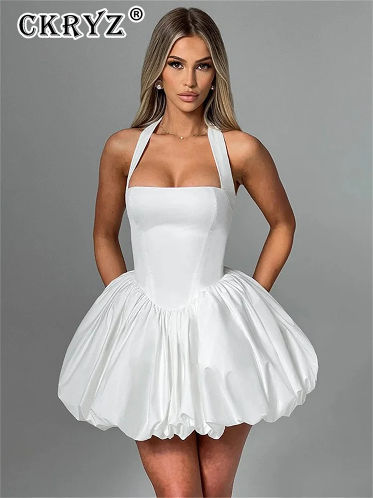 Женское летнее элегантное вечернее платье, женское платье без рукавов с открытой спиной и лямкой на шее, сексуальные мини-платья для ночного клуба, уличная женская одежда
Женское летнее элегантное вечернее платье, женское платье без рукавов с открытой спиной и лямкой на шее, сексуальные мини-платья для ночного клуба, уличная женская одежда