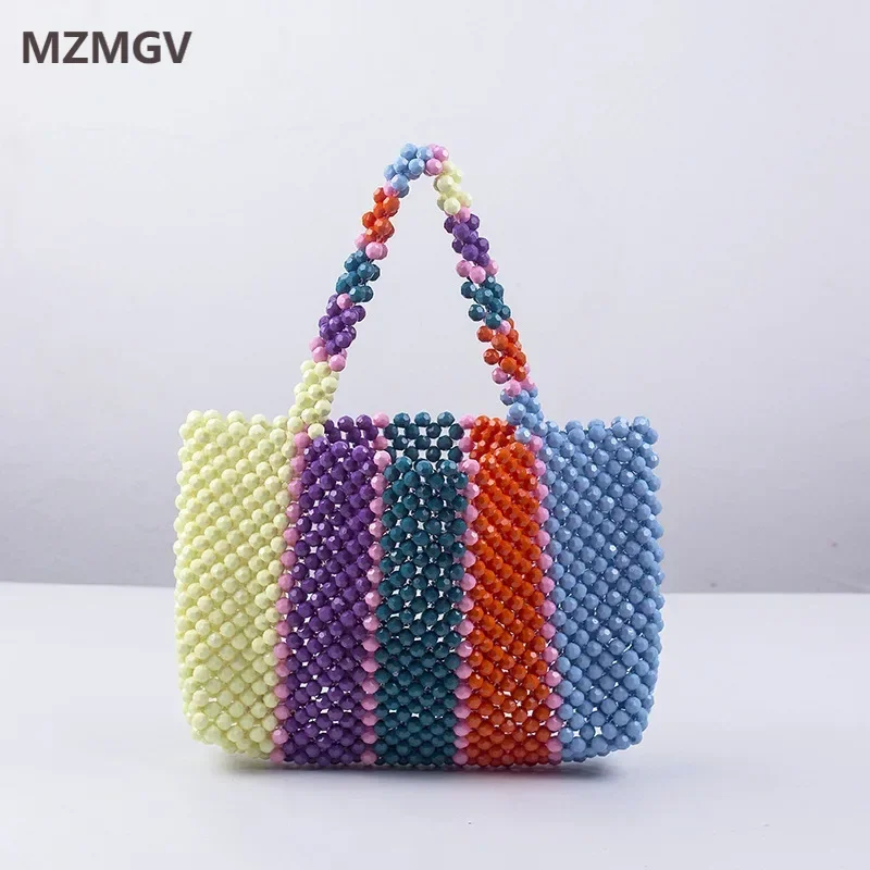 Meet You Fahsion Colorful Striped Beaded Handbag Fashion Hand-woven Acrylic Bead Evening Clutches Color Contrast Rainbow Bag
Meet You Fahsion Colorful Striped Beaded Handbag Fashion Hand-woven Acrylic Bead Evening Clutches Color Contrast Rainbow Bag