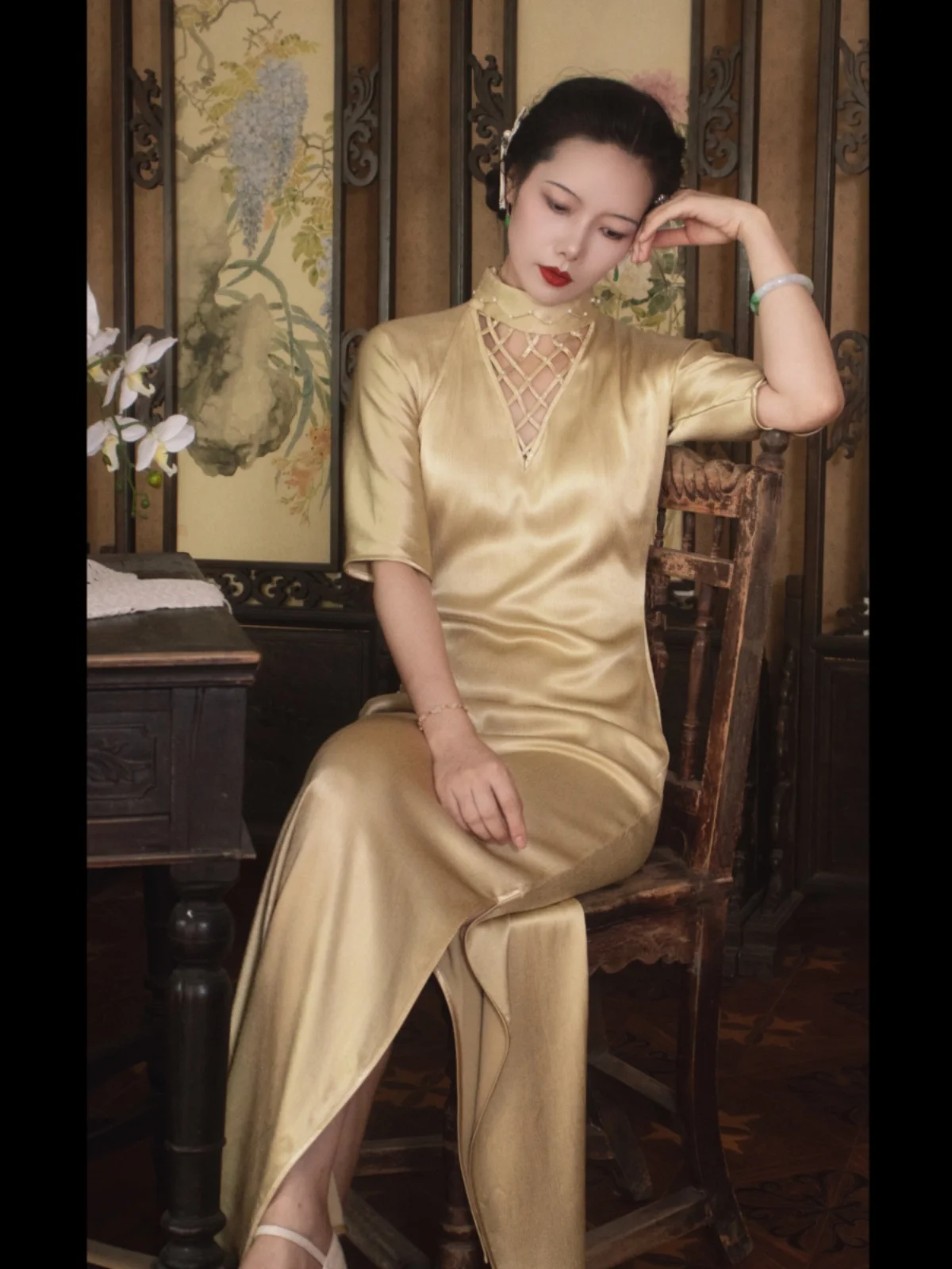 Top pratiqueal Тяжелое тканое жемчужное платье в полный рост с низким разрезом в стиле ретро, китайское вечернее платье, длинное Ципао
Top pratiqueal Тяжелое тканое жемчужное платье в полный рост с низким разрезом в стиле ретро, китайское вечернее платье, длинное Ципао