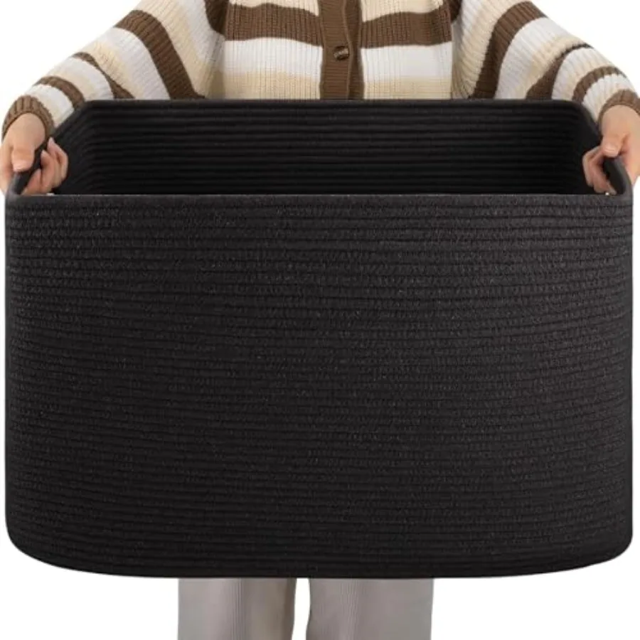 XXLarge Rectangle Blanket Basket-96L, Cotton Woven Basket for Storage, Dirty Clothes Baskets for Living Room, Nursery, Bedroom,
XXLarge Rectangle Blanket Basket-96L, Cotton Woven Basket for Storage, Dirty Clothes Baskets for Living Room, Nursery, Bedroom,