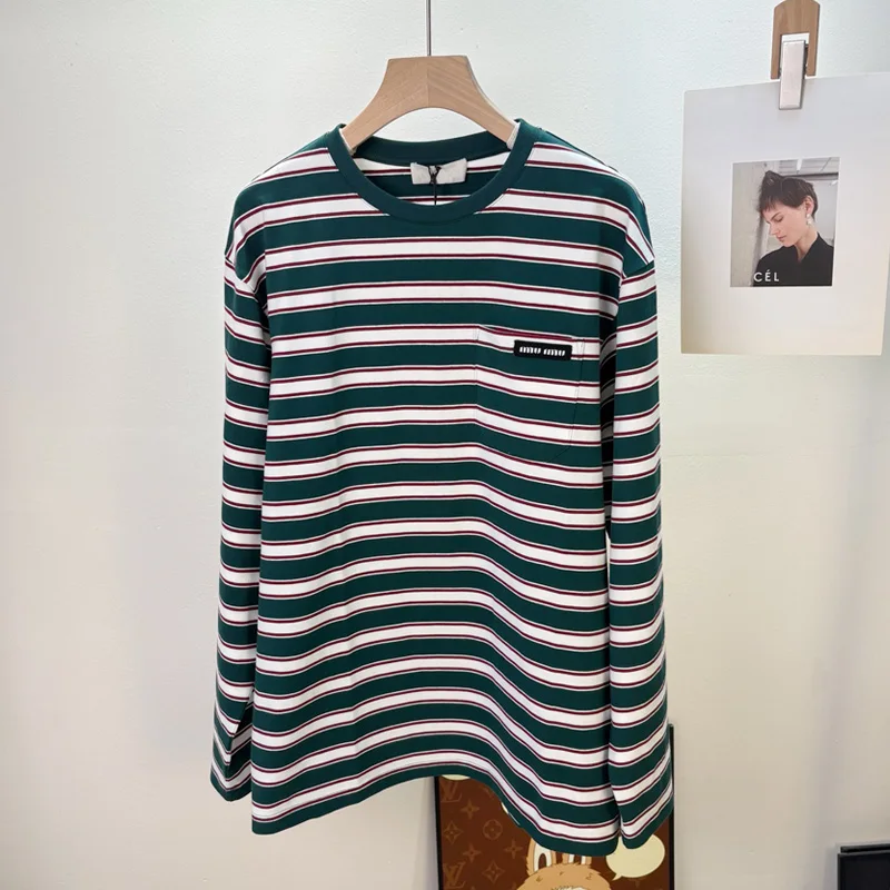 Loose Fit Striped Long Sve T-irt Women's Casual Sle round Ne Top ex Autumn Faion Moisture ng Sweat Absorbent
Loose Fit Striped Long Sve T-irt Women's Casual Sle round Ne Top ex Autumn Faion Moisture ng Sweat Absorbent