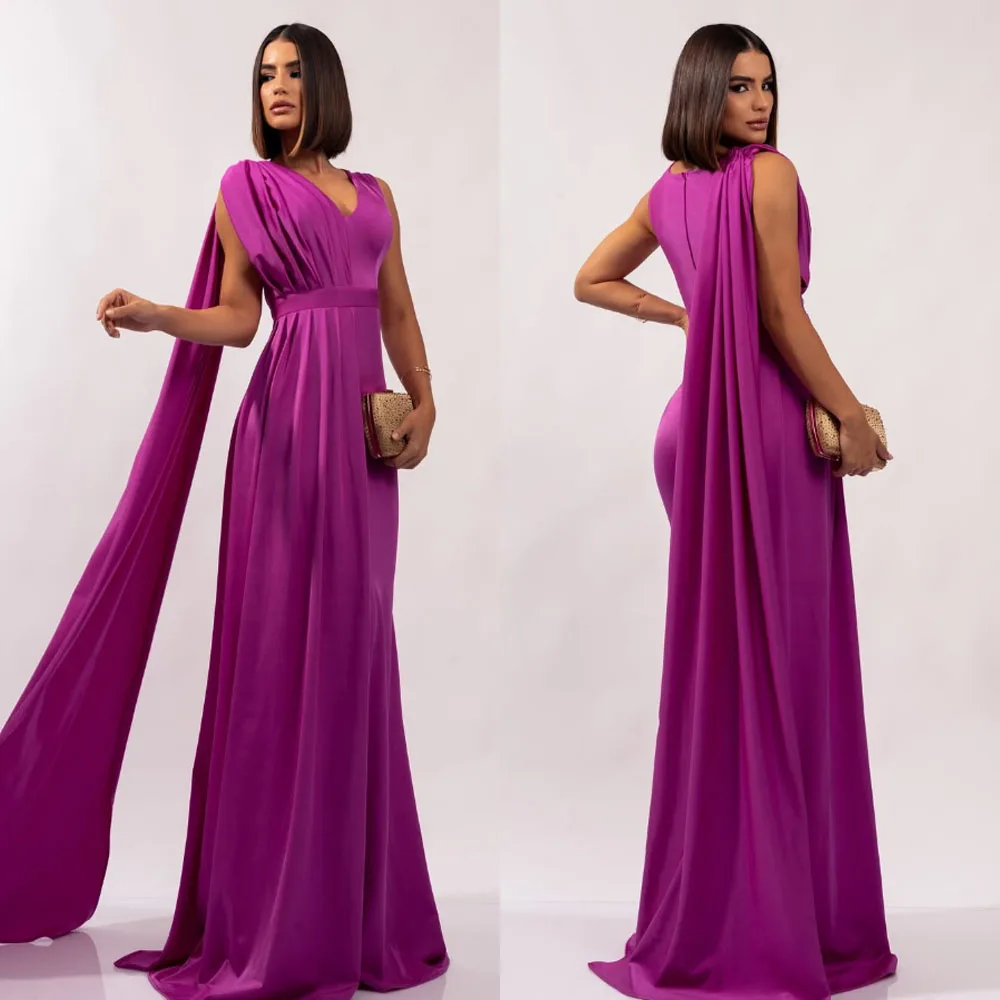 Customized High Quality Floor Length V-neck Wrinkle Sleeveless Purple Belt Zipper Evening Dresses Women Prom ชุดงานพรอม فستان
Customized High Quality Floor Length V-neck Wrinkle Sleeveless Purple Belt Zipper Evening Dresses Women Prom ชุดงานพรอม فستان