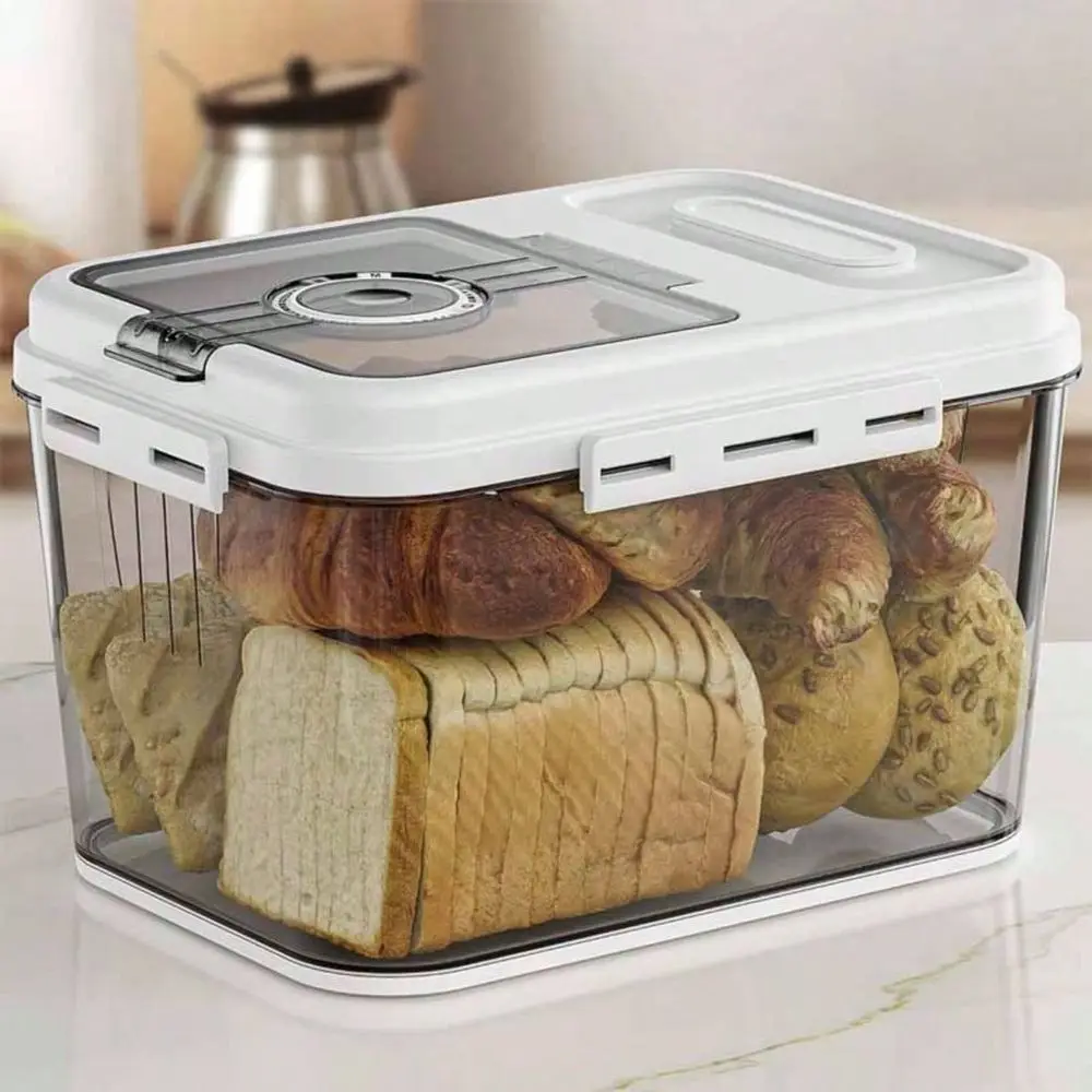 Airtight Bread Storage Container -1.32gal Flip-Top Bread Box For Countertop, Perfect For Homemade Bread, Cookies, Cereal
Airtight Bread Storage Container -1.32gal Flip-Top Bread Box For Countertop, Perfect For Homemade Bread, Cookies, Cereal