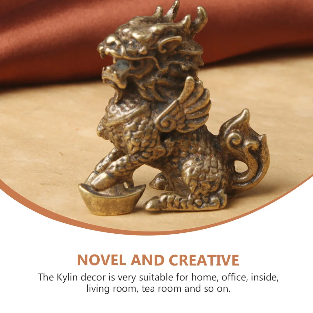 Copperware for Money Delicate Kylin Adornment Desktop Decor Decorate Ornament Brass Decorative Sculpture Statue Office
Copperware for Money Delicate Kylin Adornment Desktop Decor Decorate Ornament Brass Decorative Sculpture Statue Office