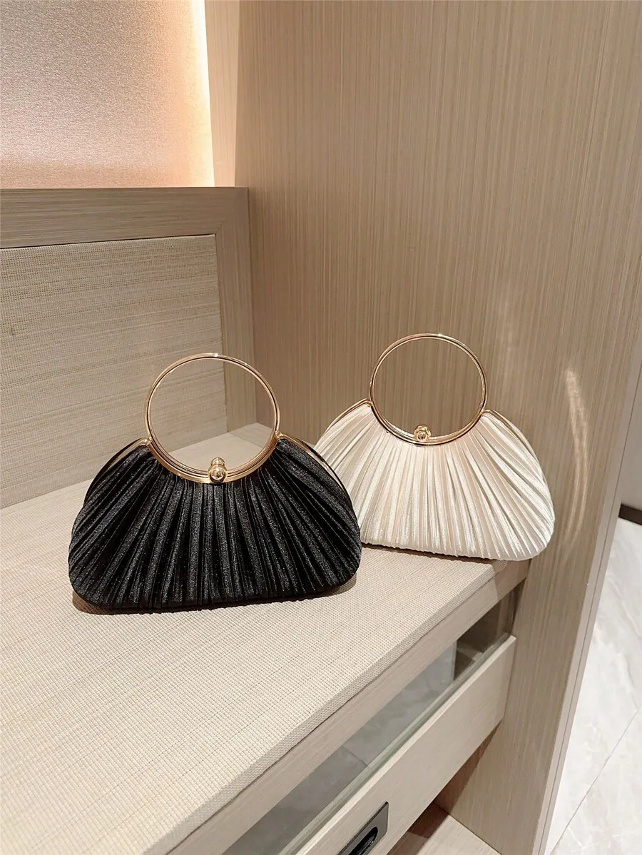 Elegant Pleated Ring Handle Clutch Bag For Women Evening Party Handbag
Elegant Pleated Ring Handle Clutch Bag For Women Evening Party Handbag