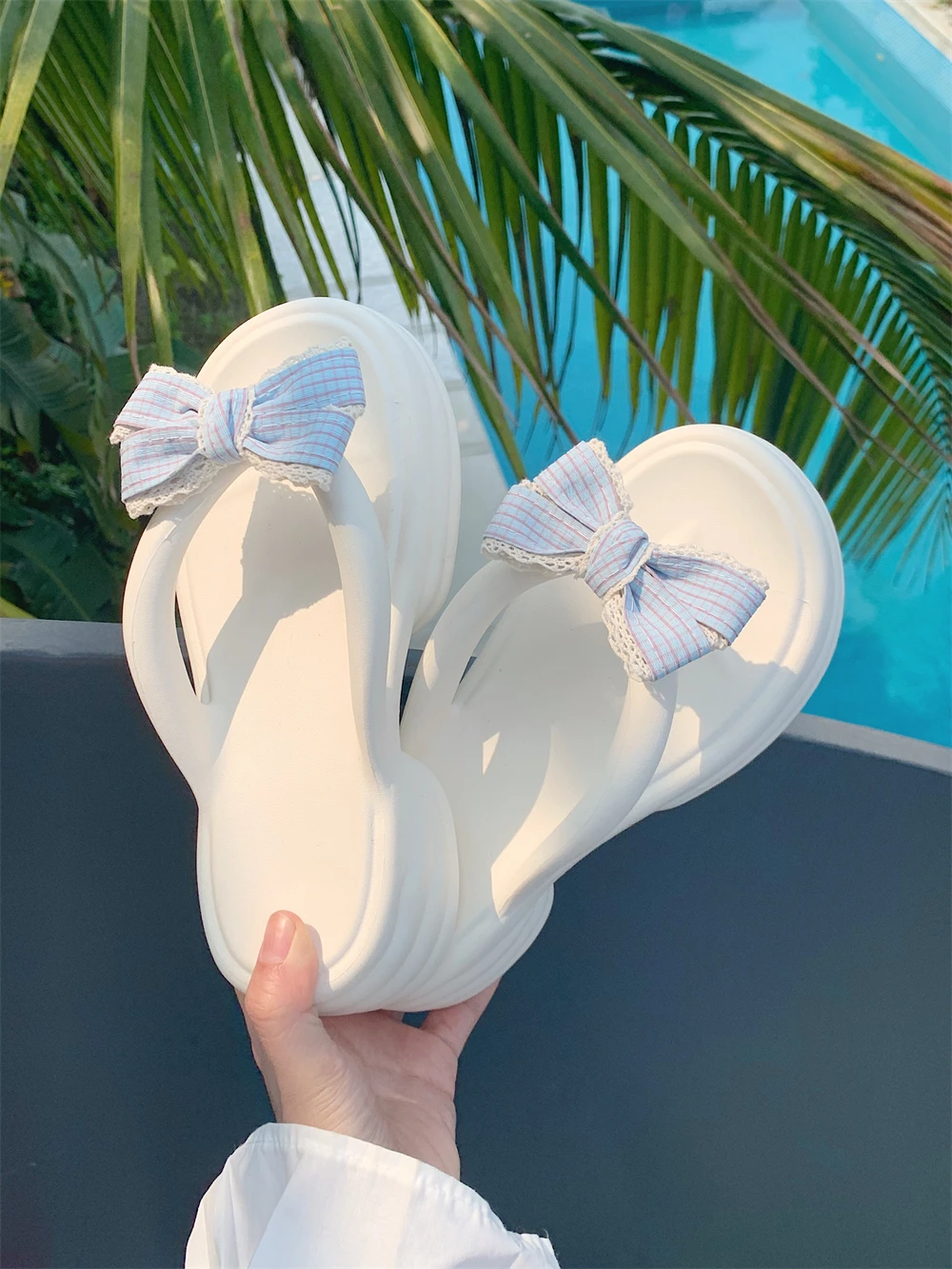 Summer Knot Thick Heel Flip Flops Women's Beach Shoes Slip-On Comfortable EVA Flat Bottom Sandals Casual Style
Summer Knot Thick Heel Flip Flops Women's Beach Shoes Slip-On Comfortable EVA Flat Bottom Sandals Casual Style