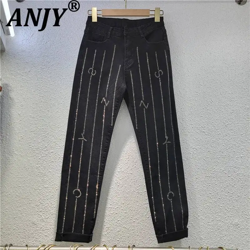 ANJY Spring Summer New Women Trend Fashion Diamonds Skinny Jeans Washed High Street Slim Fit Ins Denim Ankle-Length Pants A24681
ANJY Spring Summer New Women Trend Fashion Diamonds Skinny Jeans Washed High Street Slim Fit Ins Denim Ankle-Length Pants A24681
