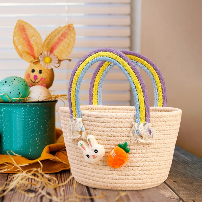 Easter Hand Woven Basket Cute Bunny Carrot Candy Presents Bags Spring Easter Egg Baskets for Kids Party Decorations Supplies
Easter Hand Woven Basket Cute Bunny Carrot Candy Presents Bags Spring Easter Egg Baskets for Kids Party Decorations Supplies