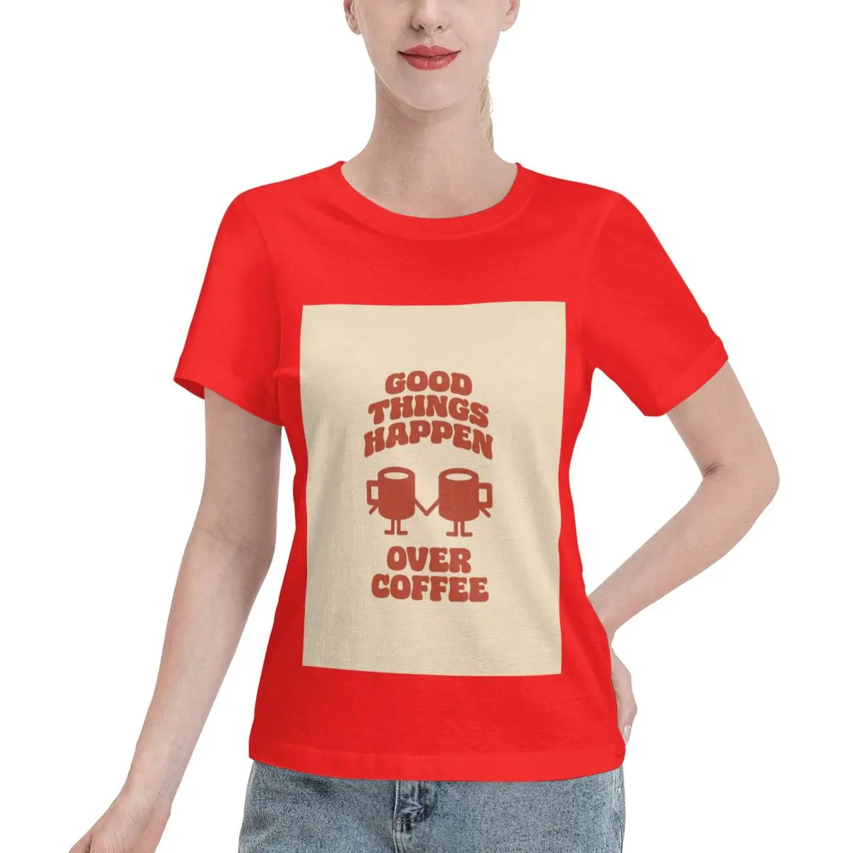 Coffe_15 Women's T-shirt, Casual Short Sleeve Cotton Blend Crew Neck Tee, Women's Clothing for Outdoor
Coffe_15 Women's T-shirt, Casual Short Sleeve Cotton Blend Crew Neck Tee, Women's Clothing for Outdoor