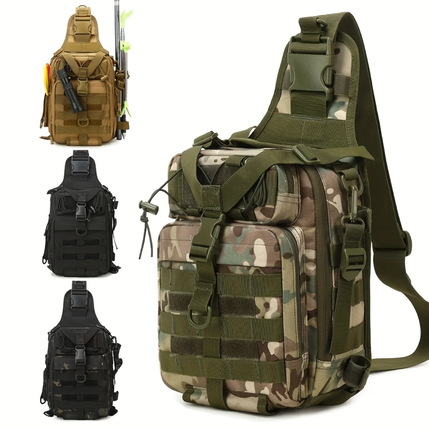 Outdoor Camping Messenger Bag, Portable Chest Bag for Hiking, Fishing, Mountaineering 
Outdoor Camping Messenger Bag, Portable Chest Bag for Hiking, Fishing, Mountaineering