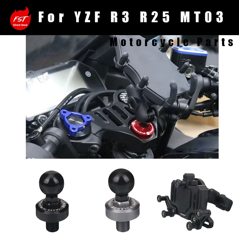 Modified Triple Tree Top Cover + Phone Navigation Mount Fit For Yamaha YZF R3 R25 MT03