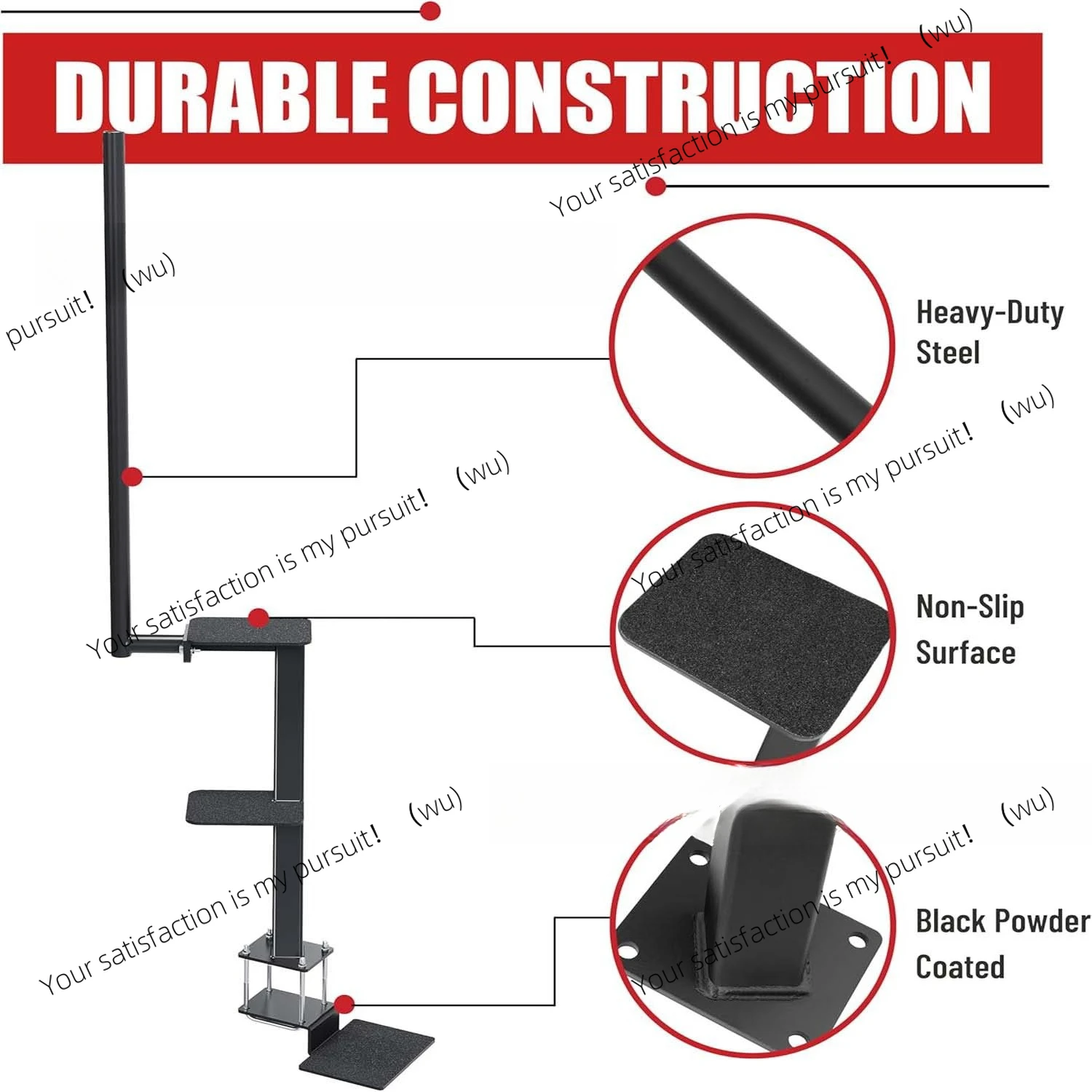 Heavy duty marine trailer pedal with safety handle, non-slip surface, with most deep V-iron
Heavy duty marine trailer pedal with safety handle, non-slip surface, with most deep V-iron