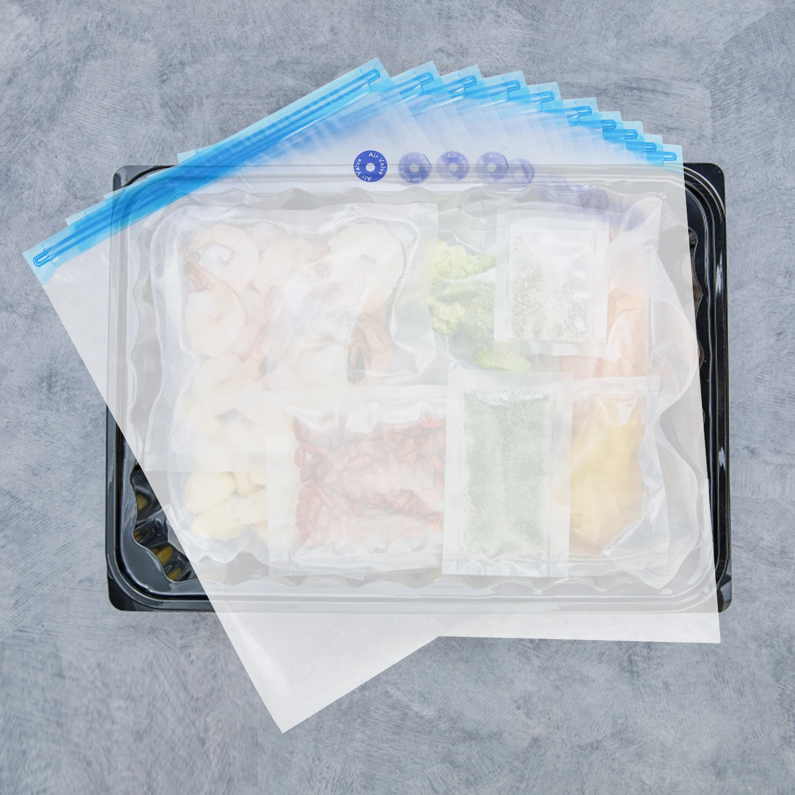 10pcs Vacuum Sealer Bags Reusable Food Storage 26cmx34cm Blue Large BPA Free Keeps Fresh Safe Material Kitchen Appliances 
10pcs Vacuum Sealer Bags Reusable Food Storage 26cmx34cm Blue Large BPA Free Keeps Fresh Safe Material Kitchen Appliances