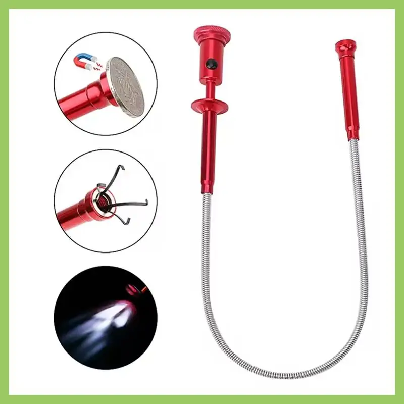 Flexible Pick Up Tool Magnetic Long Spring Grip Magnet + 4 Claw + LED Light Home Toilet Gadget Sewer Pickup Tools
Flexible Pick Up Tool Magnetic Long Spring Grip Magnet + 4 Claw + LED Light Home Toilet Gadget Sewer Pickup Tools