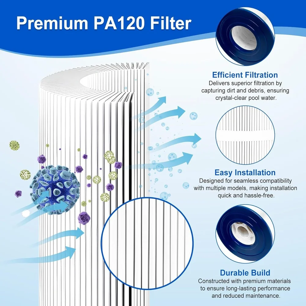 FOR UNICEL C1200 CX1200RE C8412 Pool Filter Cartridge Replacement with Trilobal Fibers PET PA120 Efficient Dirt Capture
FOR UNICEL C1200 CX1200RE C8412 Pool Filter Cartridge Replacement with Trilobal Fibers PET PA120 Efficient Dirt Capture