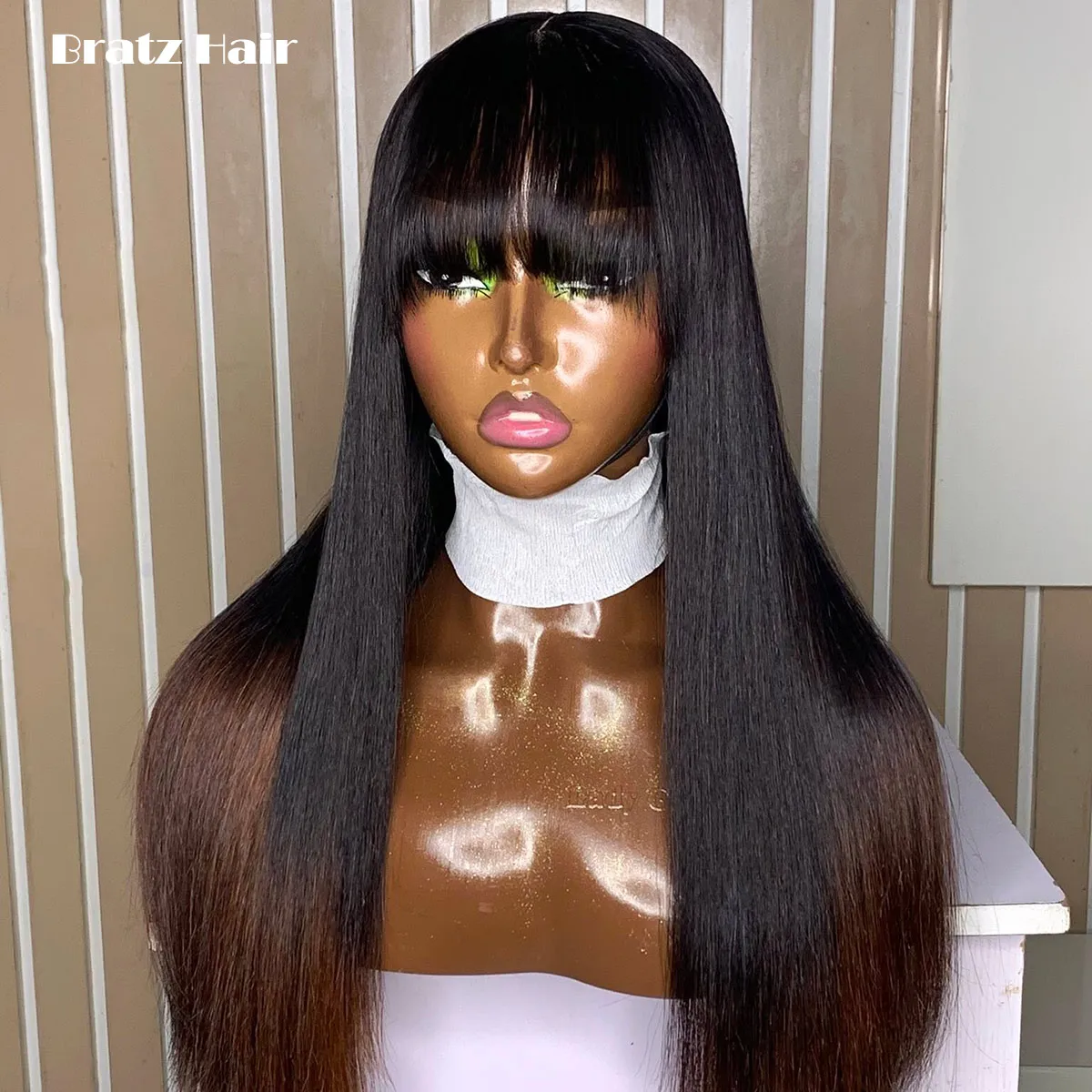 Bone Straight 5by5 Closure Fringe Wig Human Hair 13x4 HD Lace Front Ombre Brown Color with Bangs Wig Ready to Wear Glueless Wigs
Bone Straight 5by5 Closure Fringe Wig Human Hair 13x4 HD Lace Front Ombre Brown Color with Bangs Wig Ready to Wear Glueless Wigs