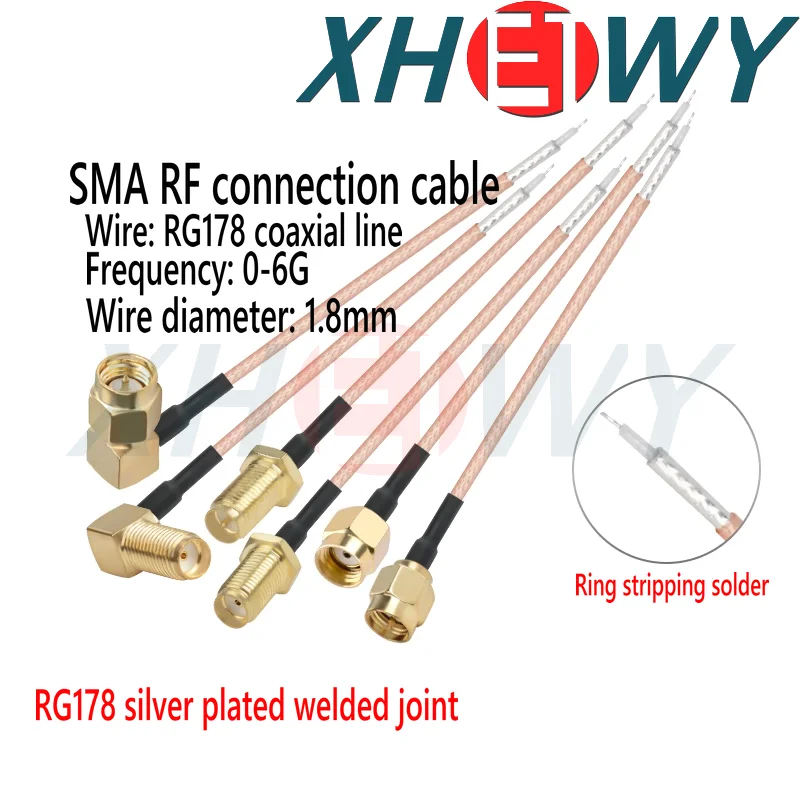 SMA head silver plated soldering wire connection wire RG178 RF coaxial PCB circuit board connection wire
SMA head silver plated soldering wire connection wire RG178 RF coaxial PCB circuit board connection wire