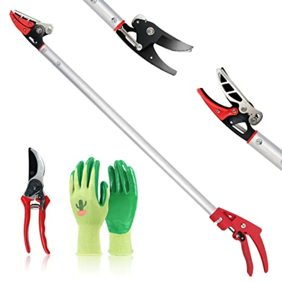Cut and Hold Pruner Set, Lightweight 32-Inch Long Reach Pruner One-Handed Operation, Hold Long Reach Cut Rotating, 8.3" Hand Pr
Cut and Hold Pruner Set, Lightweight 32-Inch Long Reach Pruner One-Handed Operation, Hold Long Reach Cut Rotating, 8.3" Hand Pr