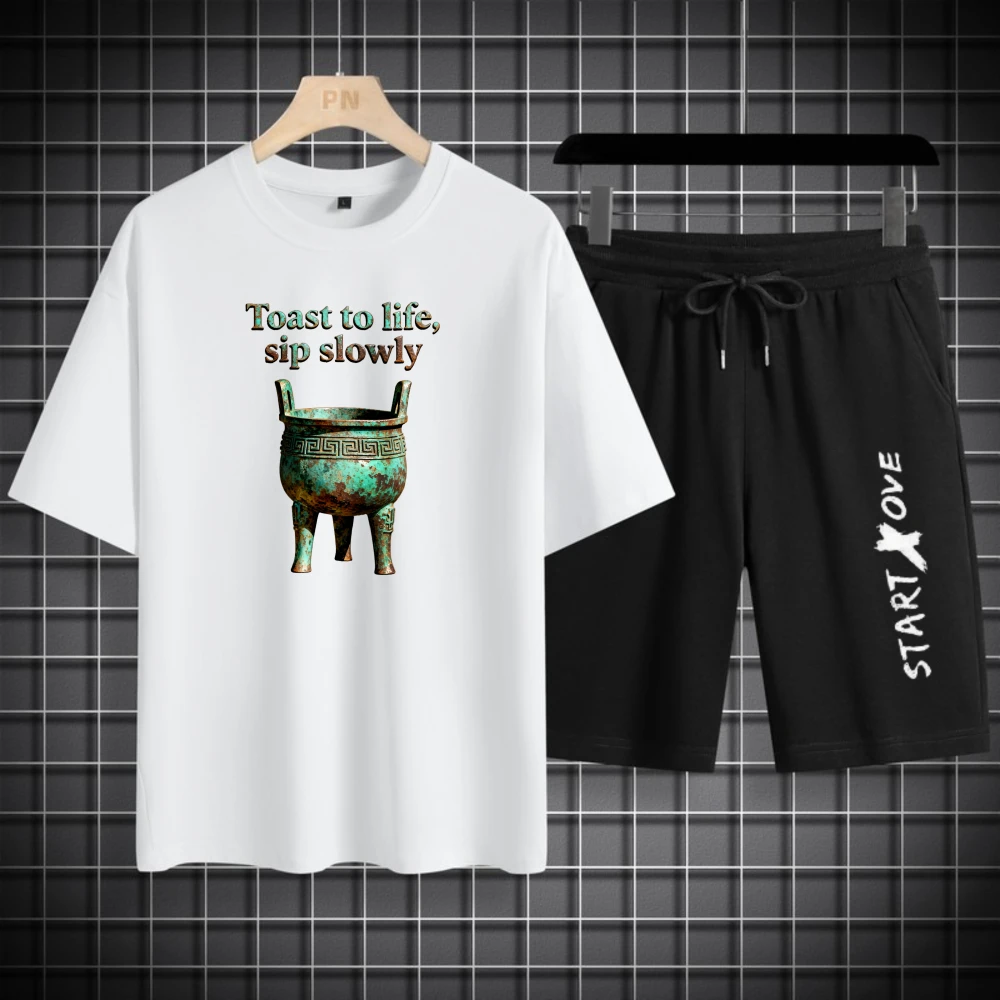 Мужские комплекты футболок, мужской комплект, дышащий тренировочный костюм из полиэстера, мужские модные летние новые мужские комплекты с коротким рукавом + шорты
Мужские комплекты футболок, мужской комплект, дышащий тренировочный костюм из полиэстера, мужские модные летние новые мужские комплекты с коротким рукавом + шорты