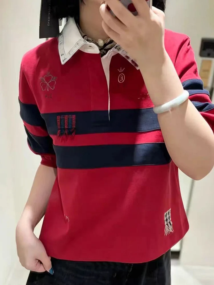 Summer Casual Embroidered Letter Color Block Striped Neck British Style Women's Overhead Shirt Cotton Long Sleeve Breath...
Summer Casual Embroidered Letter Color Block Striped Neck British Style Women's Overhead Shirt Cotton Long Sleeve Breath...