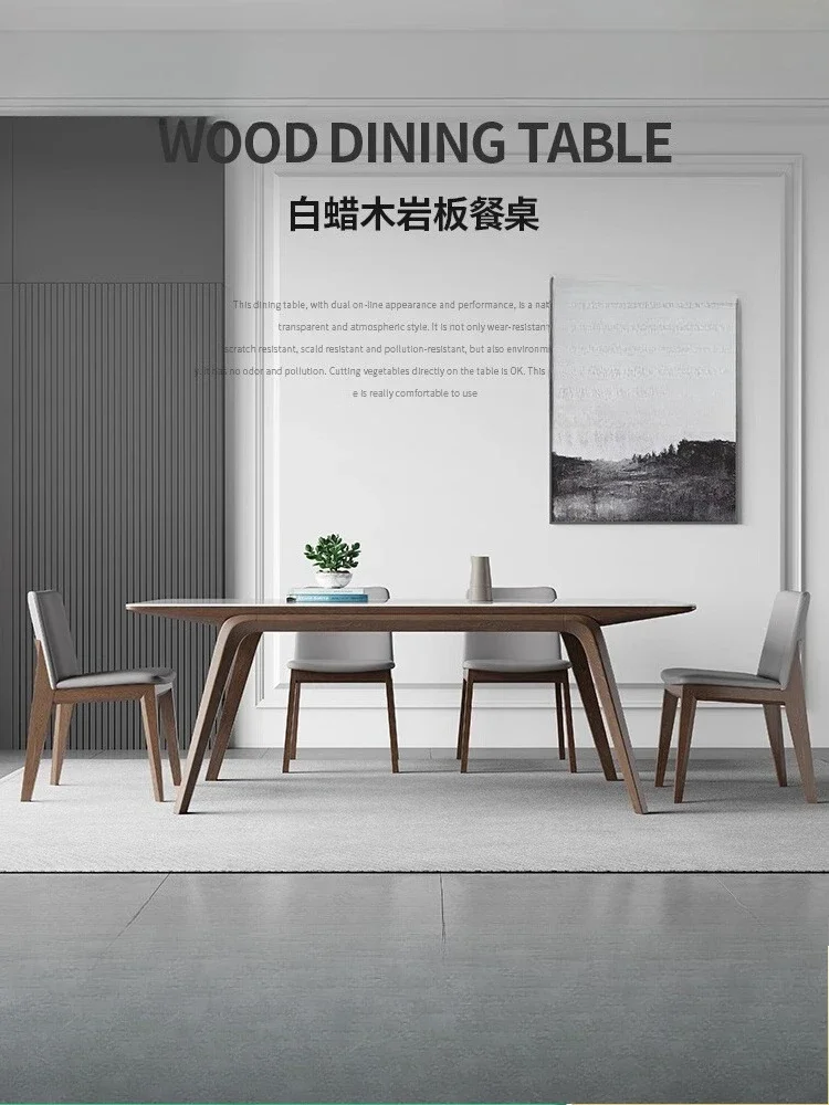 Solid wood rock slab dining table modern simple imported ash wood solid wood legs rectangular bright white rock slab dining tabl
Solid wood rock slab dining table modern simple imported ash wood solid wood legs rectangular bright white rock slab dining tabl