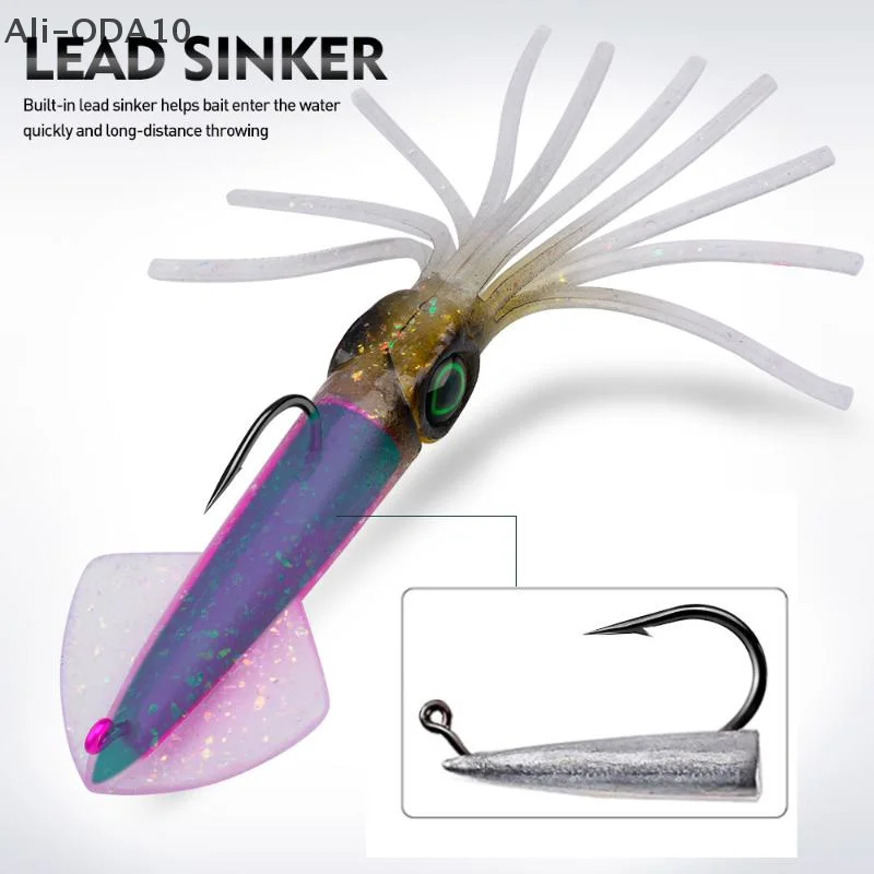 1Pc Luminous Fishing Lure Glow in Night Squid Soft Lure With Heavy Lead Jigs Hook Bait For Trolling Salmon Trout Fishing Tool
1Pc Luminous Fishing Lure Glow in Night Squid Soft Lure With Heavy Lead Jigs Hook Bait For Trolling Salmon Trout Fishing Tool