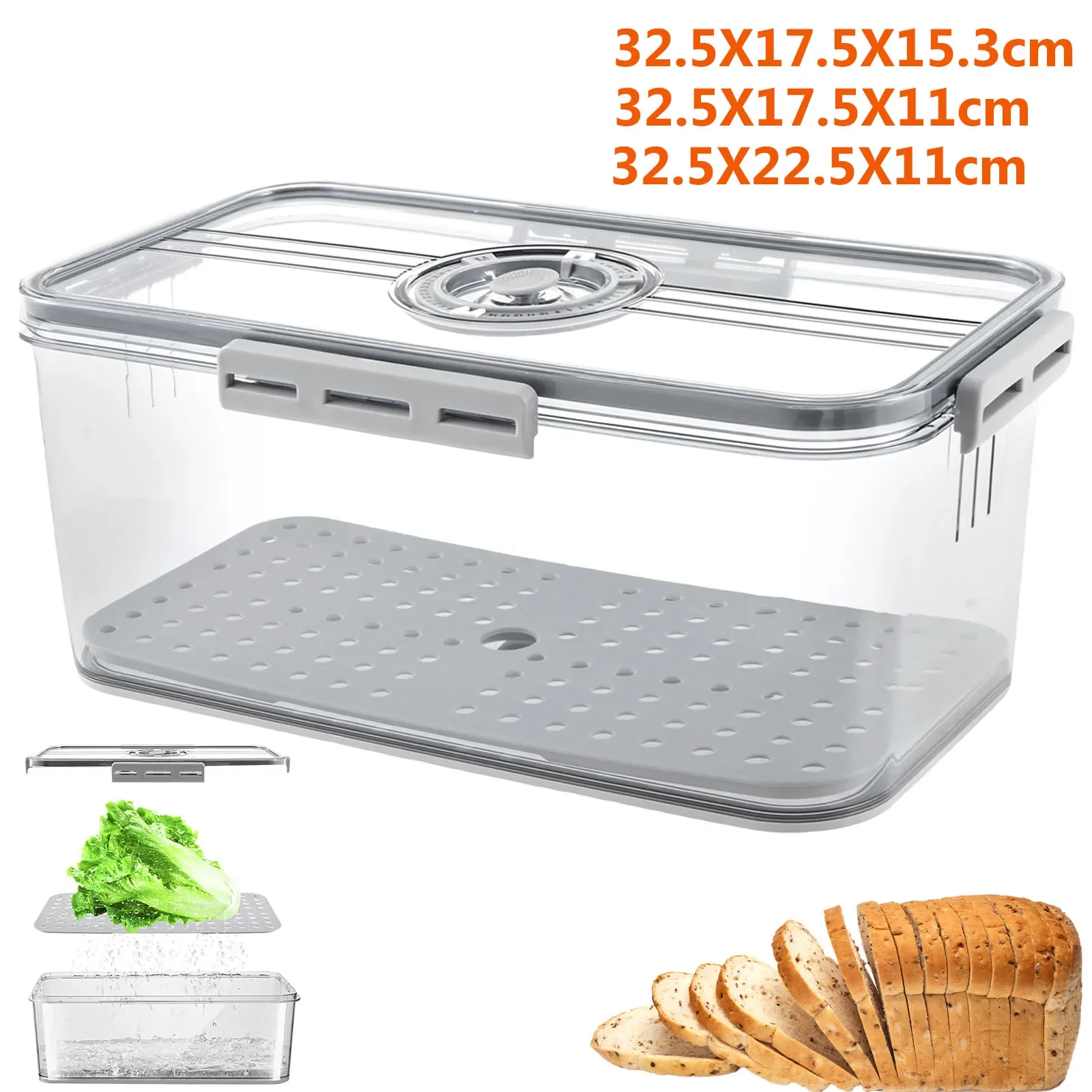 Sealing Bread Box Food Grade Food Storage Container with Snap Time Recording Bread Sandwich Vegetable Fruit Baskets Storage Box
Sealing Bread Box Food Grade Food Storage Container with Snap Time Recording Bread Sandwich Vegetable Fruit Baskets Storage Box