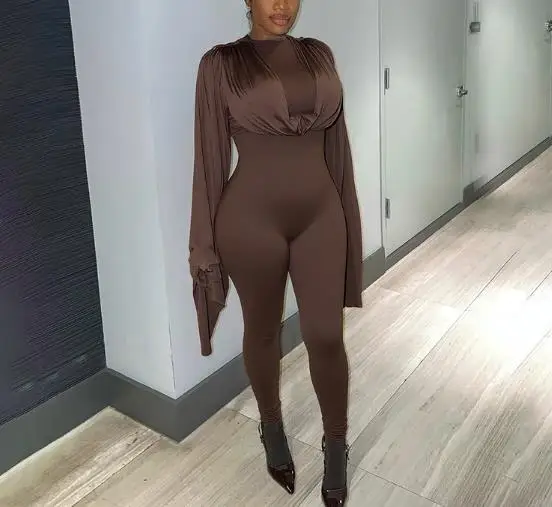 Осенний новый однотонный женский комбинезон с круглым вырезом и завязкой на талии, с поворотным воротником и рукавами на плечах
Осенний новый однотонный женский комбинезон с круглым вырезом и завязкой на талии, с поворотным воротником и рукавами на плечах