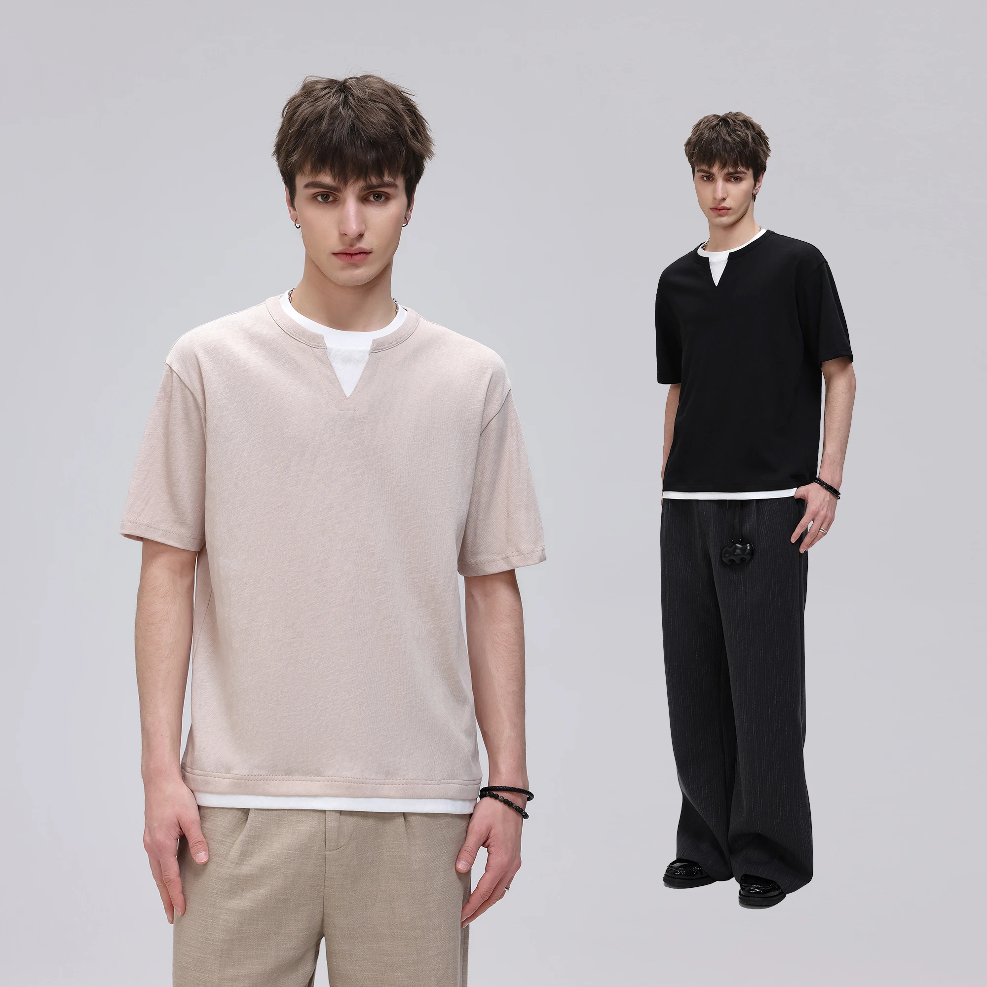 Mens Clothing Tshirt Textured Henley Collar Short Sleeve Loose Fit Premium Ramie Cotton Blend Minimalist Design
Mens Clothing Tshirt Textured Henley Collar Short Sleeve Loose Fit Premium Ramie Cotton Blend Minimalist Design