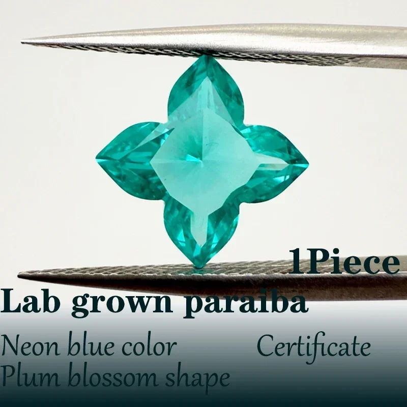 Plum Blossom Shape VVS1 Lab Grown Paraiba Neon Blue Color VVS1 for DIY Advanced Jewelry Making Materials with WiCertificate
Plum Blossom Shape VVS1 Lab Grown Paraiba Neon Blue Color VVS1 for DIY Advanced Jewelry Making Materials with WiCertificate