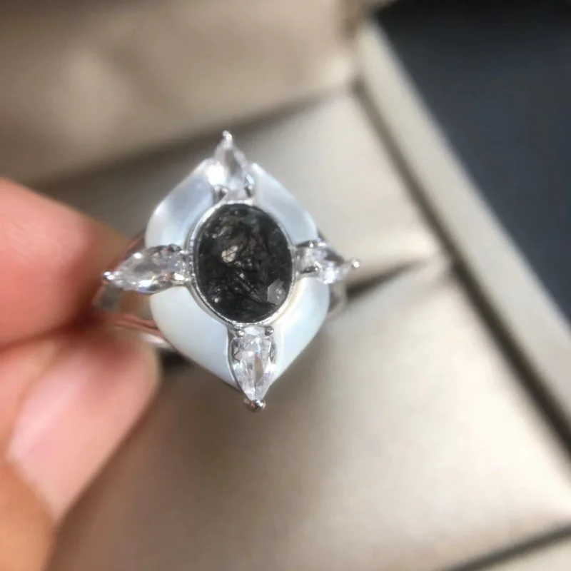 YULEM Silver 925 Pure Rose Gold 18 K Plated Silver Ring for Women Black Rutilated Quartz Luxury Rings Fine Jewelry
YULEM Silver 925 Pure Rose Gold 18 K Plated Silver Ring for Women Black Rutilated Quartz Luxury Rings Fine Jewelry