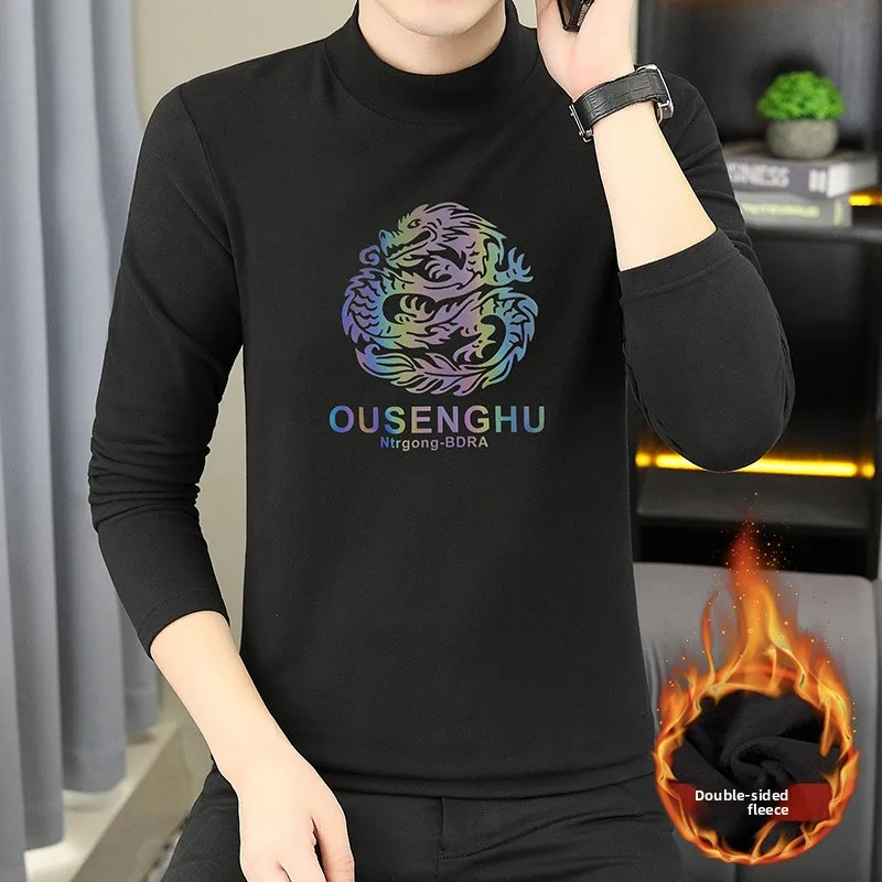 Men's Long Sve Thermal T-irt Velvet Print High Collar Casual Knitted Sweater Polyester Fiber Comfortable Soft Sle
Men's Long Sve Thermal T-irt Velvet Print High Collar Casual Knitted Sweater Polyester Fiber Comfortable Soft Sle