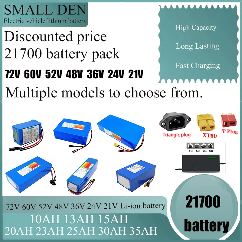 24V 21V 36V 48V 52V 60V 72V 10Ah 15Ah 20Ah 25Ah 30Ah 35Ah 45Ah 50Ah battery packs, suitable for various power tools +2Acharger
24V 21V 36V 48V 52V 60V 72V 10Ah 15Ah 20Ah 25Ah 30Ah 35Ah 45Ah 50Ah battery packs, suitable for various power tools +2Acharger