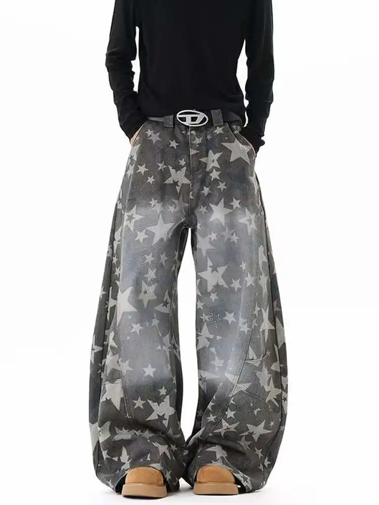 Retro American Street Sle Star Print Men's And Women's Faded Long Jeans Wide Leg Pants Knife Casual Wear for Teens And...
Retro American Street Sle Star Print Men's And Women's Faded Long Jeans Wide Leg Pants Knife Casual Wear for Teens And...