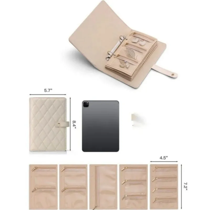 Luxury Leather Portable Jewelry Storage Book Loose-Leaf Jewellery Large Capacity Storage Bag Earrings Necklace Jewellery Binder
Luxury Leather Portable Jewelry Storage Book Loose-Leaf Jewellery Large Capacity Storage Bag Earrings Necklace Jewellery Binder