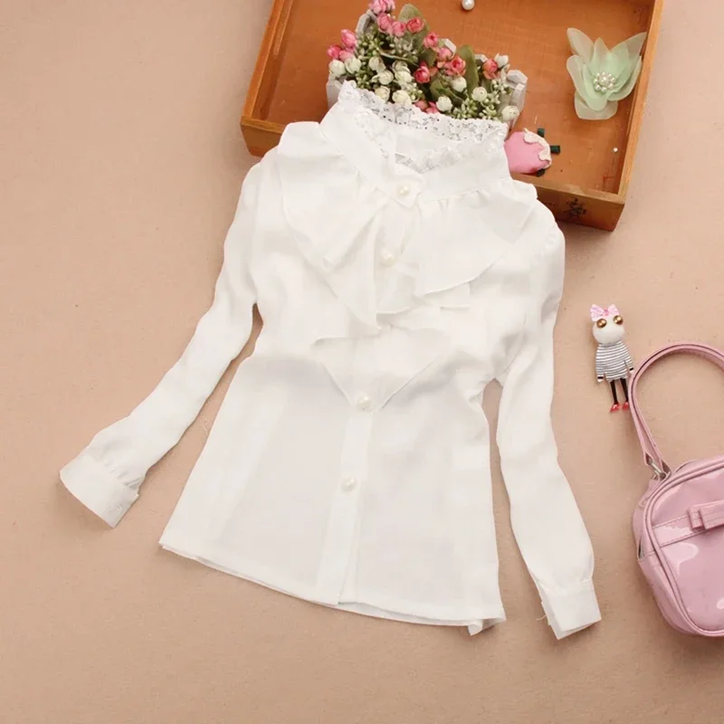 Spring Fall Teenager Baby School Girls White Blouse Lace Bow Girls Tops Kids Shirt Long Sleeve Shirts Children's Clothing
Spring Fall Teenager Baby School Girls White Blouse Lace Bow Girls Tops Kids Shirt Long Sleeve Shirts Children's Clothing