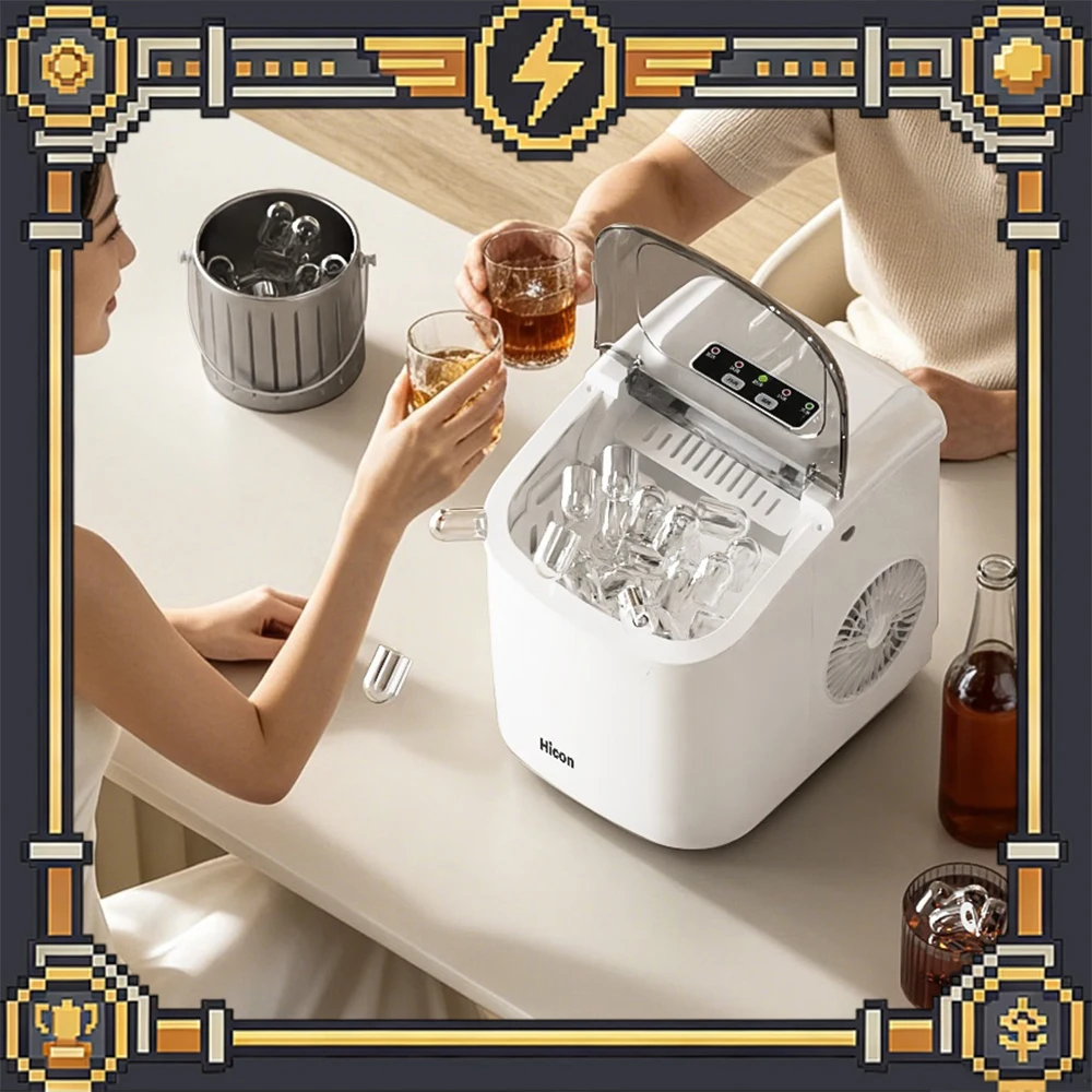 Hicon HZB-16M Ice Machine Machine Self-Cleaning Eight-Minute Ice Making Desktop Ice Maker Infrared Ray Intelligent Induction
Hicon HZB-16M Ice Machine Machine Self-Cleaning Eight-Minute Ice Making Desktop Ice Maker Infrared Ray Intelligent Induction