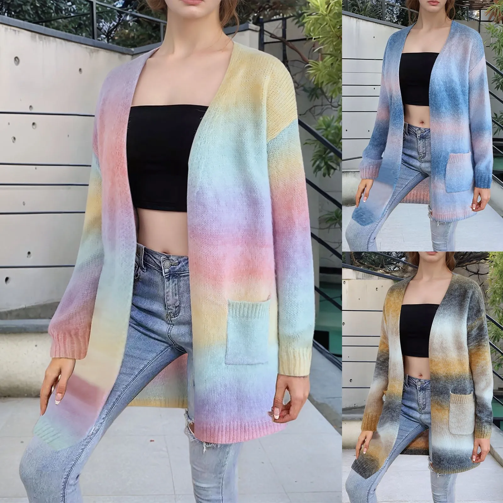 Кардиган Tie Dye, вязаный свитер, женские радужные джемперы, весна-осень-зима, макси, мягкое свободное пальто, длинная вязаная куртка, кардиган
Кардиган Tie Dye, вязаный свитер, женские радужные джемперы, весна-осень-зима, макси, мягкое свободное пальто, длинная вязаная куртка, кардиган