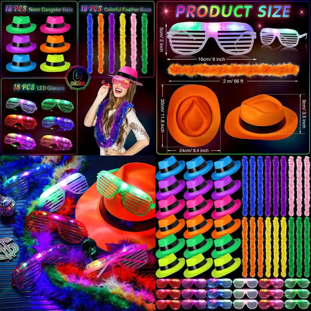 Неоновые светящиеся аксессуары для вечеринок: 18 шляпок в стиле гангстеров, 18 светящихся очков, разноцветные боа для вечеринок в стиле 80-х и карнавалов
Неоновые светящиеся аксессуары для вечеринок: 18 шляпок в стиле гангстеров, 18 светящихся очков, разноцветные боа для вечеринок в стиле 80-х и карнавалов