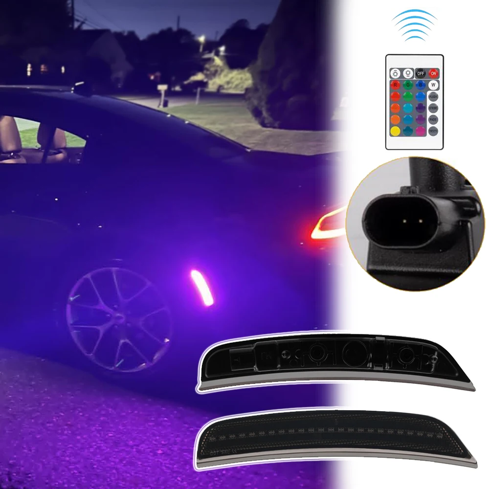 16Color LED Flowing Side Marker Fender Lights For Dodge Charger 2015-2023 Multi-color Parking Indicator Lamp Smoked Lens
16Color LED Flowing Side Marker Fender Lights For Dodge Charger 2015-2023 Multi-color Parking Indicator Lamp Smoked Lens