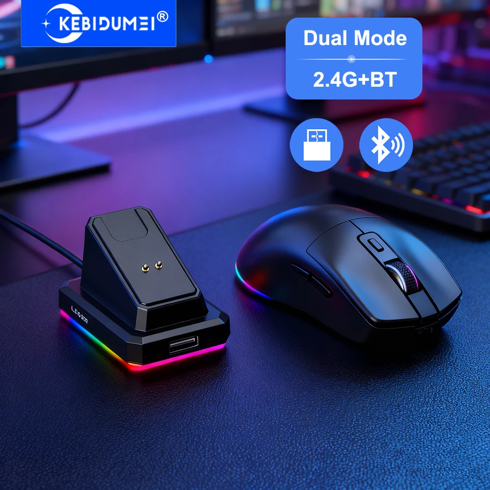 Dual-mode 2.4G Wireless Mouse Bluetooth Mouse with Charging Dock Rechargeable Mouse RGB Backlit Gaming Mouse Ergonomic Mice
Dual-mode 2.4G Wireless Mouse Bluetooth Mouse with Charging Dock Rechargeable Mouse RGB Backlit Gaming Mouse Ergonomic Mice