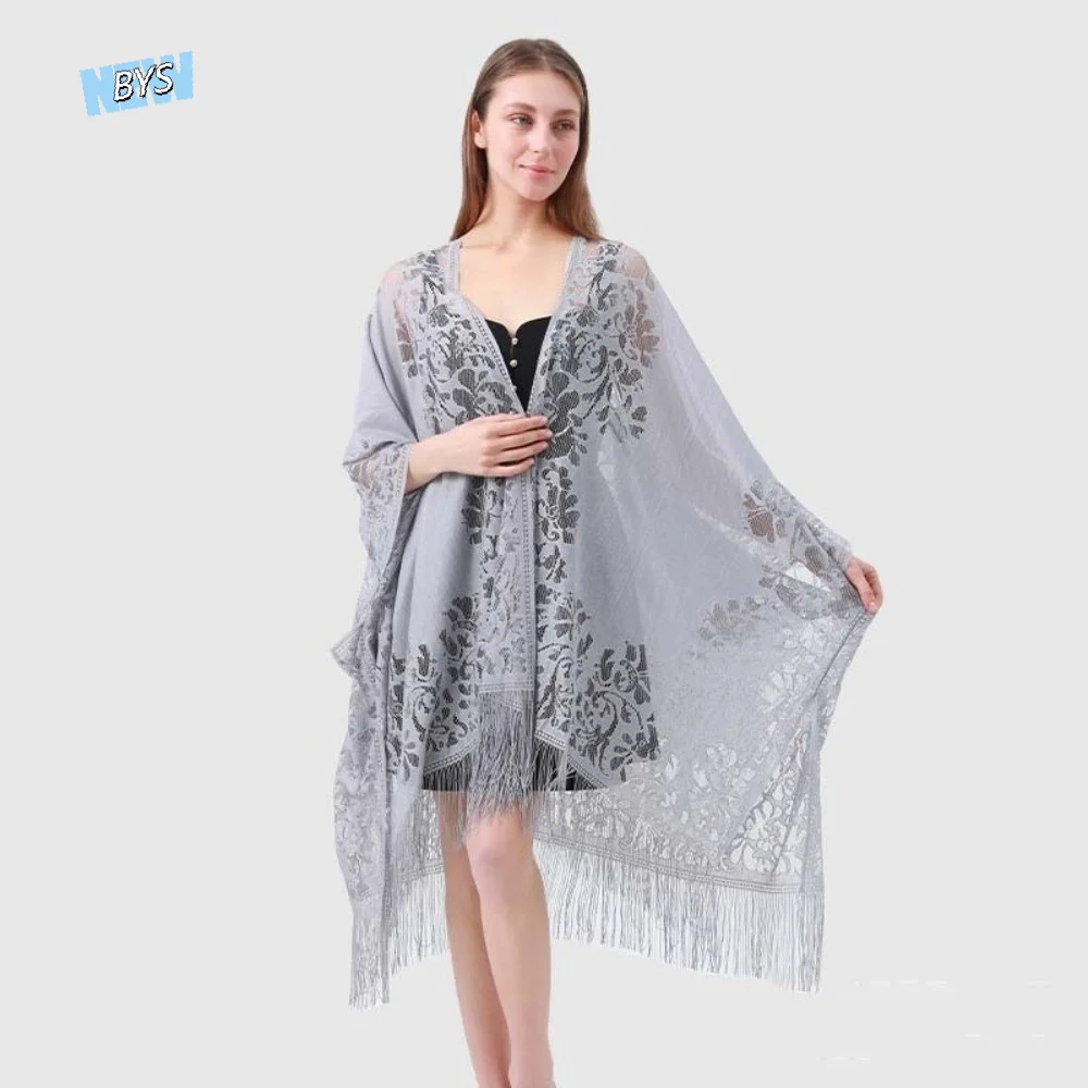 Breathable Lace Hollow Flower Shawl Sunscreen Long Sunshade Thin Large Scarf Sweat-absorption Polyester Seaside Vacation Cloak
Breathable Lace Hollow Flower Shawl Sunscreen Long Sunshade Thin Large Scarf Sweat-absorption Polyester Seaside Vacation Cloak