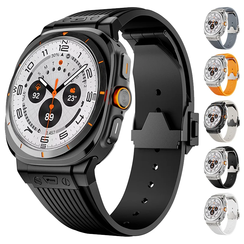 Luxury No Gaps Silicone For Samsung Galaxy Watch Ultra 47mm Men Rubber Sport Band for Galaxy Ultra No Gaps Curved End Bracelet
Luxury No Gaps Silicone For Samsung Galaxy Watch Ultra 47mm Men Rubber Sport Band for Galaxy Ultra No Gaps Curved End Bracelet