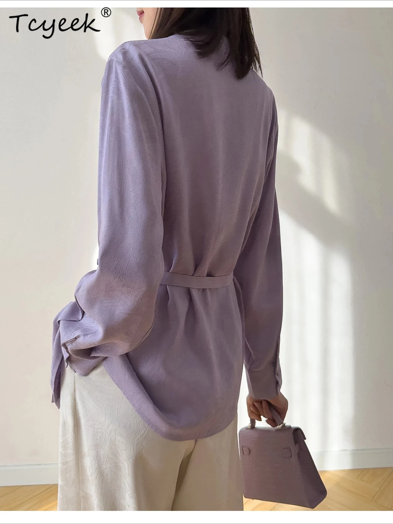 Tcyeek 100% Real Silk Blouses for Women 2026 Spring Autumn Clothes Elegant Shirts Fashion Ladies Tops Loose Fit Рубашка Женская
Tcyeek 100% Real Silk Blouses for Women 2026 Spring Autumn Clothes Elegant Shirts Fashion Ladies Tops Loose Fit Рубашка Женская