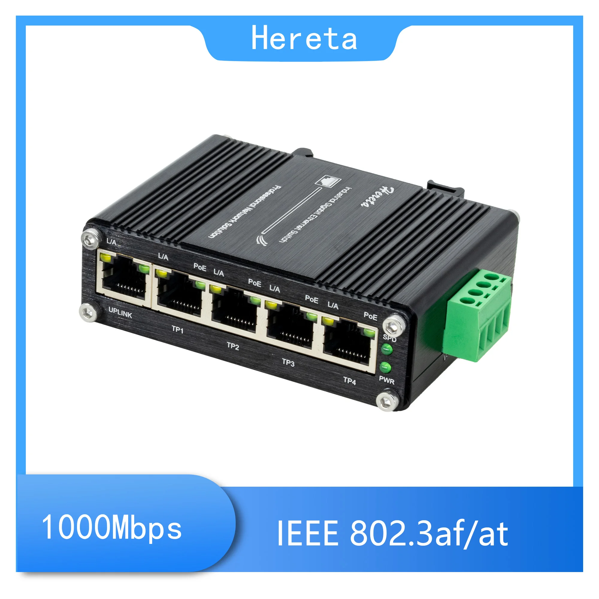 Mini Industrial 5 Ports Gigabit PoE Ethernet Switch 1000Mbps 5 RJ45 Ports Network Switch for Wireless AP 12~48VDC Input
Mini Industrial 5 Ports Gigabit PoE Ethernet Switch 1000Mbps 5 RJ45 Ports Network Switch for Wireless AP 12~48VDC Input