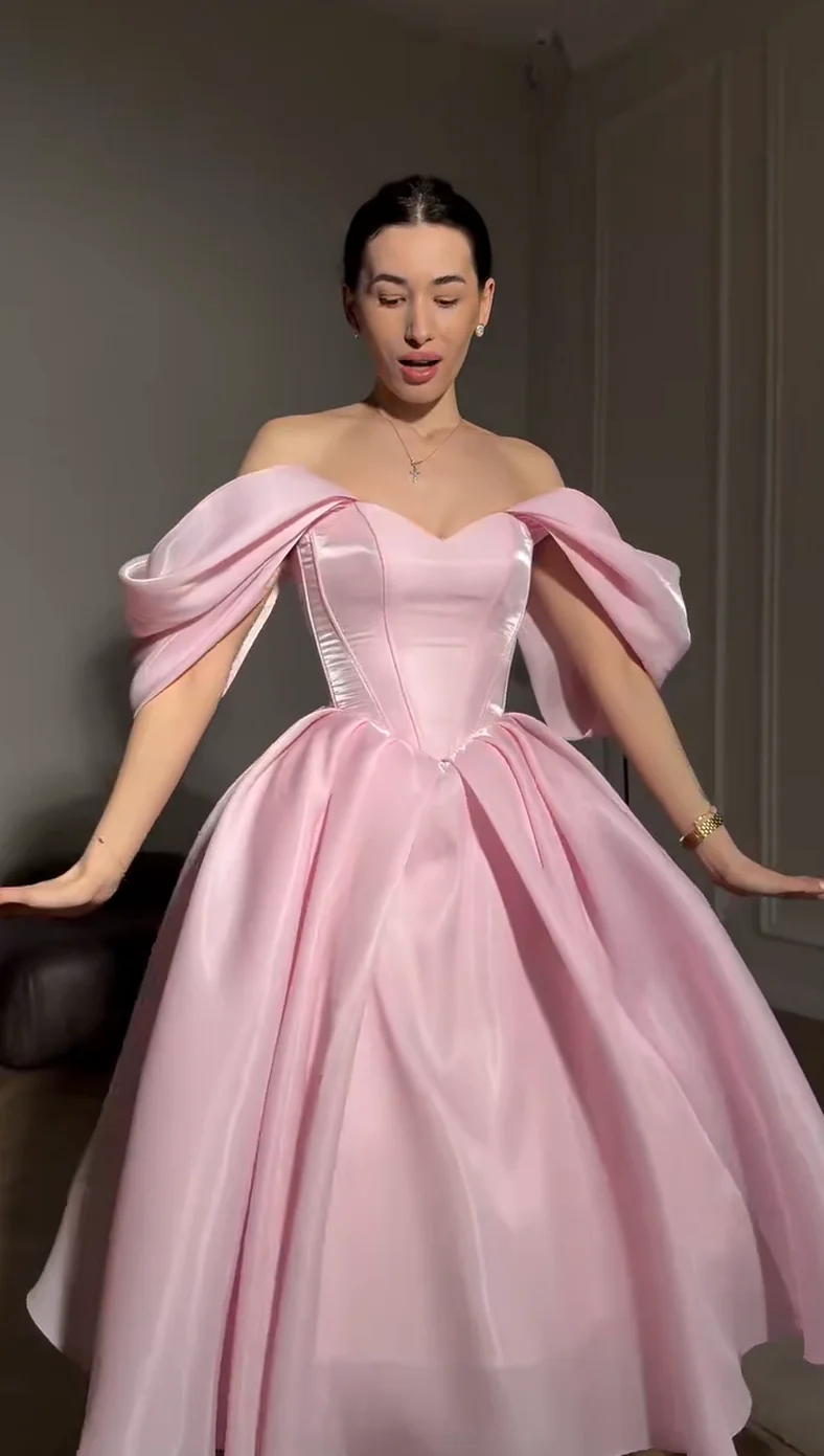 EGS Modern Pink Evening Dresses Off The Shoulder A-Line Birthday Party Dresses Corset Shiny Ankle Length Prom Gowns Customized
EGS Modern Pink Evening Dresses Off The Shoulder A-Line Birthday Party Dresses Corset Shiny Ankle Length Prom Gowns Customized