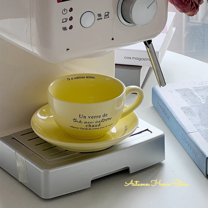 Retro Milk Yellow French Coffee Cup Plate Breakfast Cup Ceramic Tableware Afternoon Tea Cup
Retro Milk Yellow French Coffee Cup Plate Breakfast Cup Ceramic Tableware Afternoon Tea Cup
