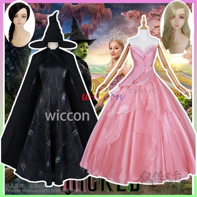 Anime Movie Magic Witch Elphaba Glinda Cosplay Wicked Uniform Dress Pink Black Lolita Dress Wigs Hat Halloween Party Customized
Anime Movie Magic Witch Elphaba Glinda Cosplay Wicked Uniform Dress Pink Black Lolita Dress Wigs Hat Halloween Party Customized