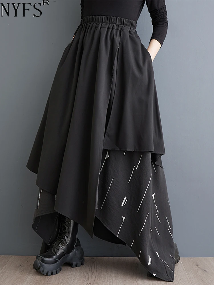 NYFS 2023 Autumn New Office Lady Women Skirts Faldas Mujer Saias Loose Plus Size High Waist Print Patchwork Irregular Long Skirt
NYFS 2023 Autumn New Office Lady Women Skirts Faldas Mujer Saias Loose Plus Size High Waist Print Patchwork Irregular Long Skirt